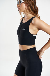 RACE ZIPPER CROP TOP